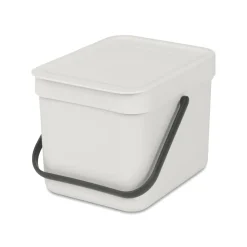 Brabantia Sort & Go 6 Litre Waste Bin - Light Grey