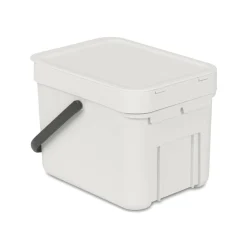 Brabantia Sort & Go 6 Litre Waste Bin - Light Grey