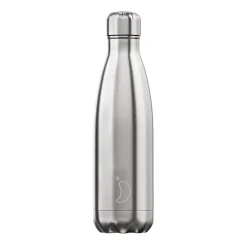 Chilly's 500ml Metal Reusable Water Bottle - Stainless Steel