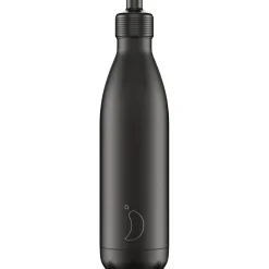 Chilly's 750ml Sports Reusable Water Bottle - Monochrome Black