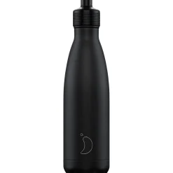 Chilly's 500ml Sports Reusable Water Bottle - Monochrome Black