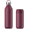 Chilly's Series 2 1 Litre Reusable Water Bottle & 50cl Coffee Cup Set - Plum Red