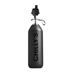 Chilly's Series 2 1-Litre Flip Reusable Water Bottle - Abyss Black