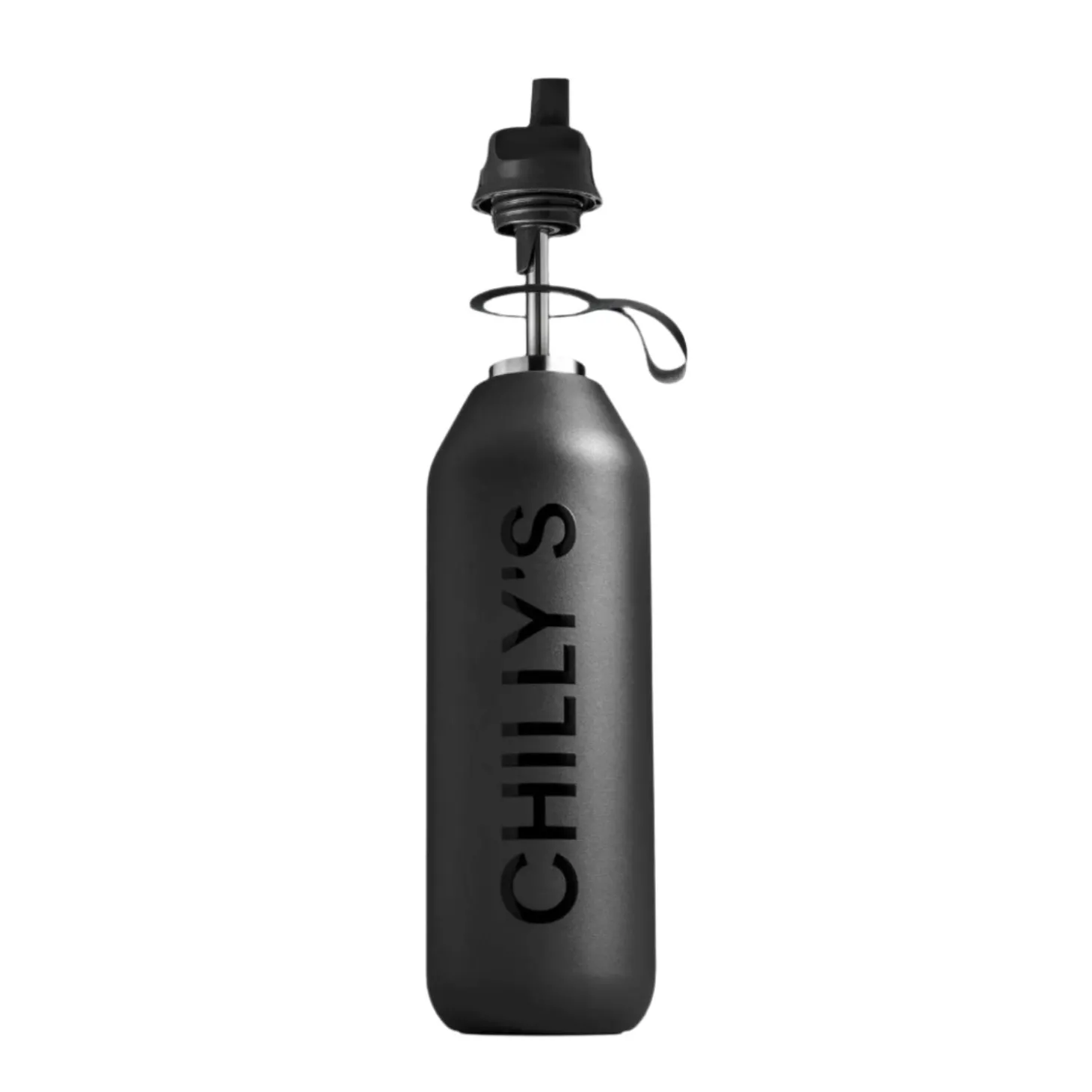 Chilly's Series 2 1-Litre Flip Reusable Water Bottle - Abyss Black