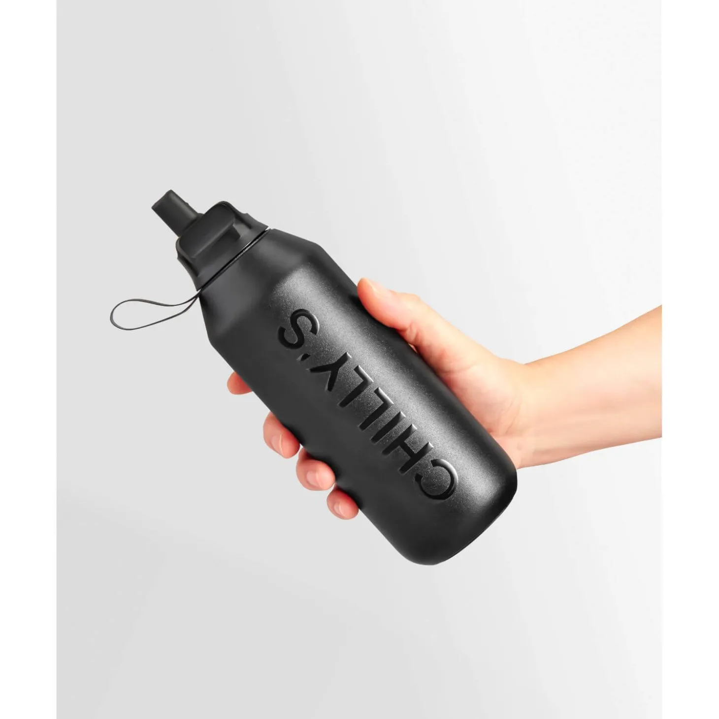 Chilly's Series 2 1-Litre Flip Reusable Water Bottle - Abyss Black