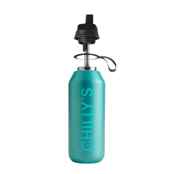 Chilly's Series 2 500ml Flip Reusable Water Bottle - Matte Metallic Atlantis