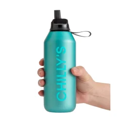 Chilly's Series 2 500ml Flip Reusable Water Bottle - Matte Metallic Atlantis
