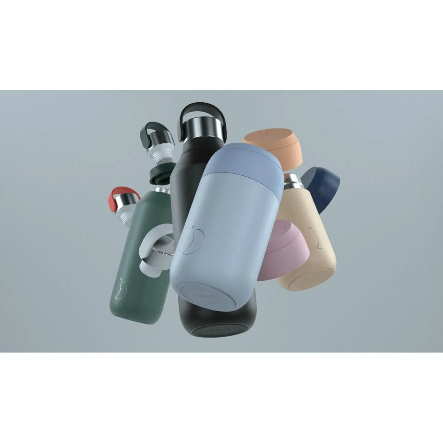 Chilly's Series 2 500ml Hydration Reusable Water Bottle & 34cl Coffee Cup Set - Abyss Black