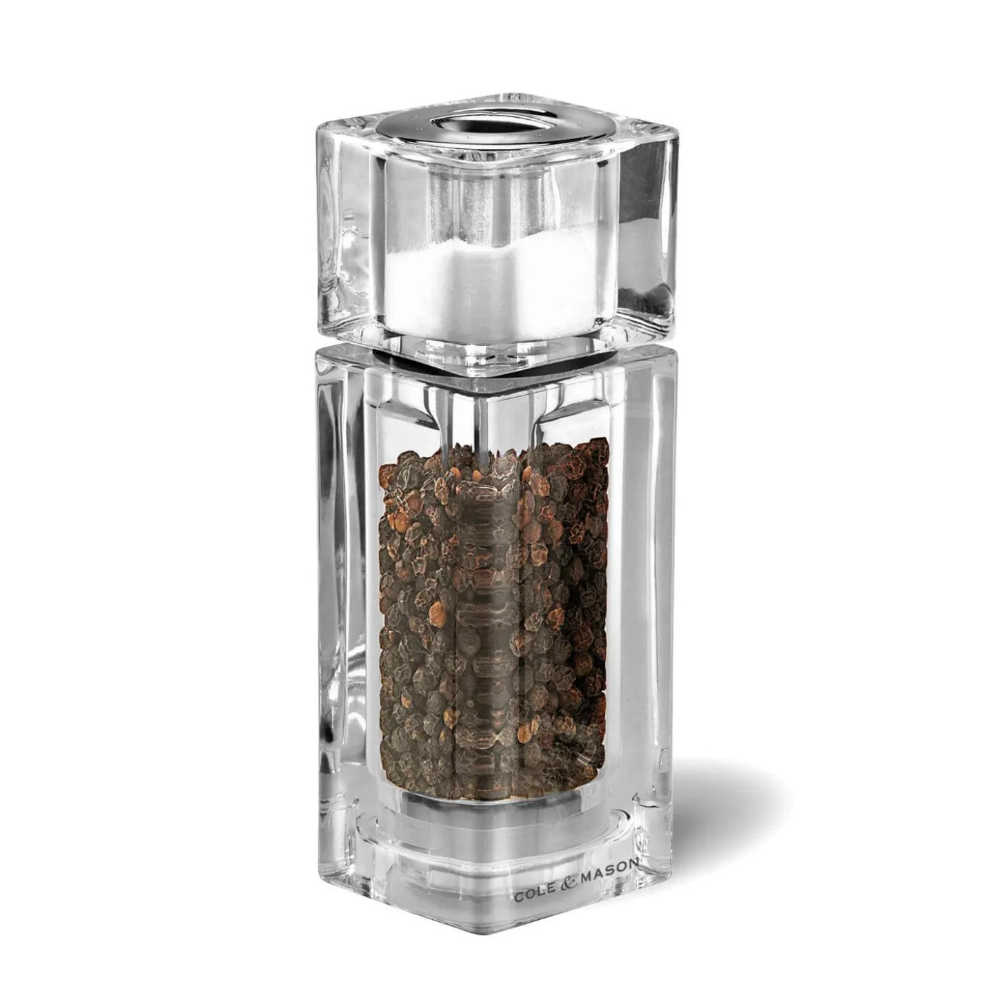 Cole & Mason Cube Combi 14.5cm 2-in-1 Pepper Mill & Salt Shaker