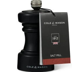 Cole & Mason Hoxton 10.4cm Beech Wood Salt Mill - Black