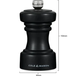 Cole & Mason Hoxton 10.4cm Beech Wood Salt Mill - Black