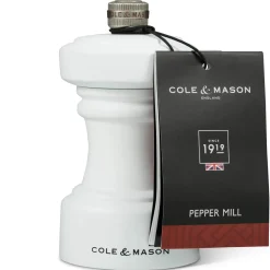 Cole & Mason Hoxton 10.4cm Beech Wood Pepper Mill - White