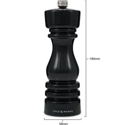Cole & Mason London 18cm Beech Wood Pepper Mill - Gloss Black