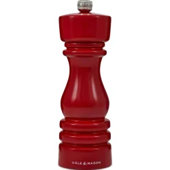 Cole & Mason London 18cm Beech Wood Salt Mill - Gloss Red