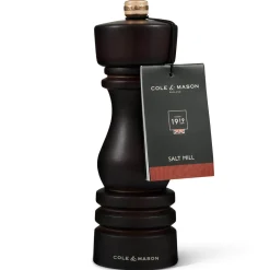 Cole & Mason London 18cm Beech Wood Salt Mill - Chocolate