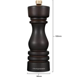 Cole & Mason London 18cm Beech Wood Salt Mill - Chocolate