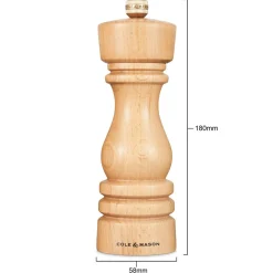 Cole & Mason London 18cm Beech Wood Pepper Mill - Natural Beech
