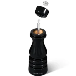 Cole & Mason London 18cm Beech Wood Salt Mill - Gloss Black