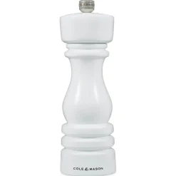 Cole & Mason London 18cm Beech Wood Pepper Mill - Gloss White