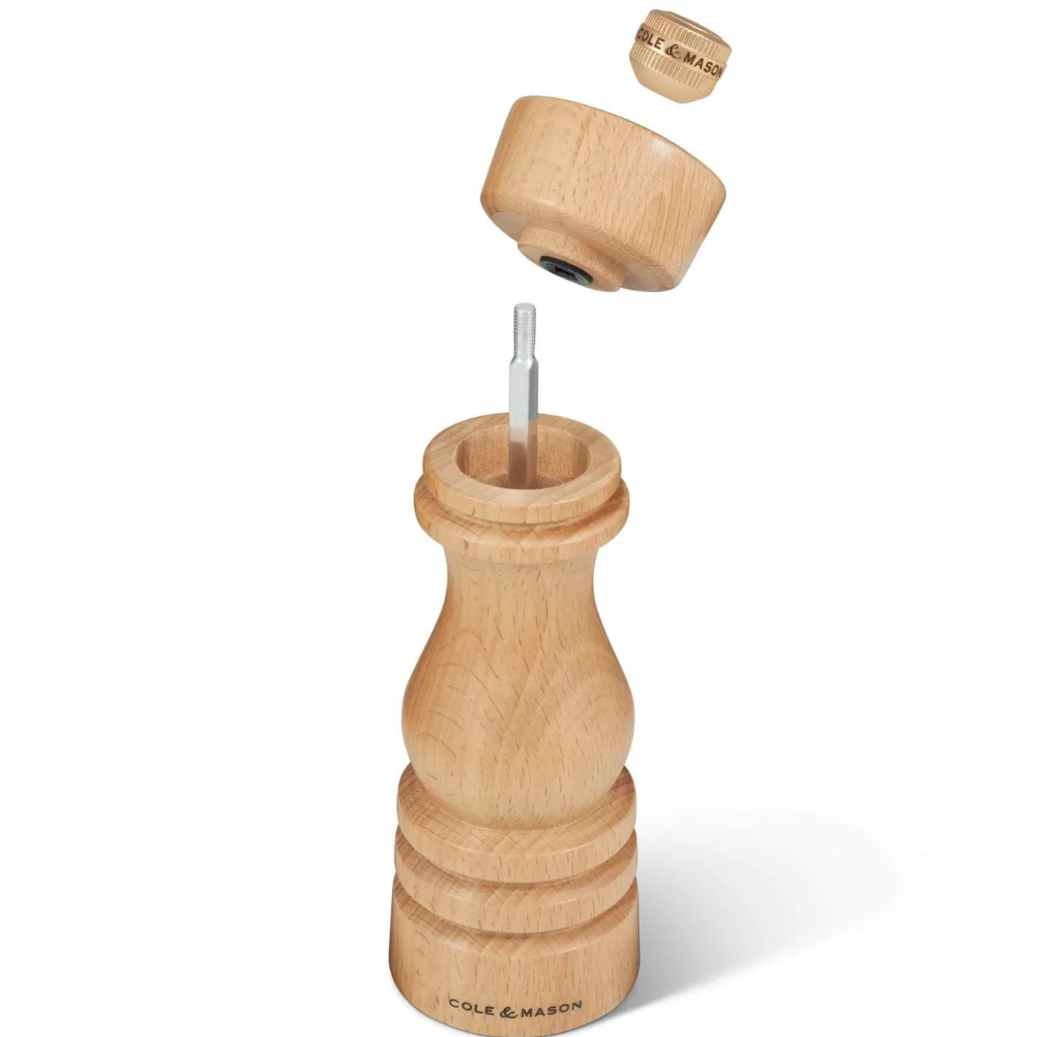Cole & Mason London 18cm Beech Wood Salt Mill - Natural Beech
