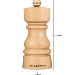 Cole & Mason London 13cm Beech Wood Salt Mill - Natural Beech