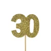 Creative Party Glitter No. 30 Numeral Moulded Cupcake Toppers - Gold
