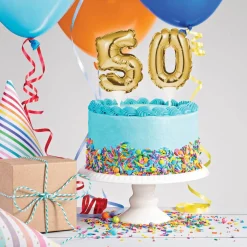 Creative Party No. 2 Self-Inflating Mini Balloon Cake Topper - Gold