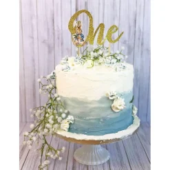 Creative Party Peter Rabbit Glitter Cake Topper Pick With Attachment - 1st Birthday 'One'