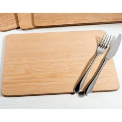 Creative Tops Naturals 4 Piece Rectangle Placemat Set - Oak Veneer