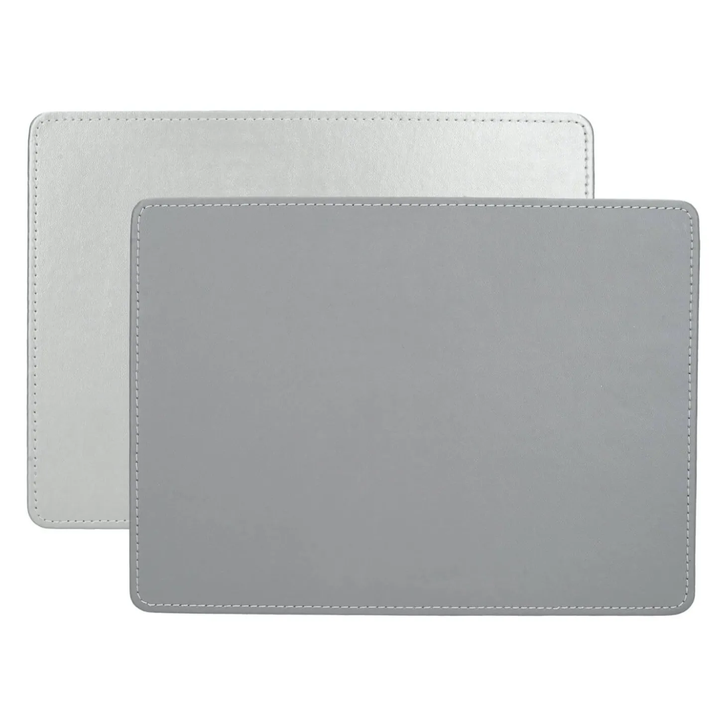 Creative Tops Premium Faux Leather Placemats - Metallic Silver