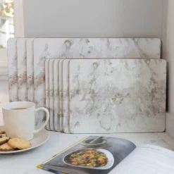 Creative Tops Set Of 6 Premium Placemats - Grey Marble