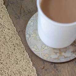 Creative Tops Set Of 4 Premium Round Coasters - Gold Impressions