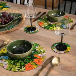Creative Tops Set Of 4 Round Placemats - Floral