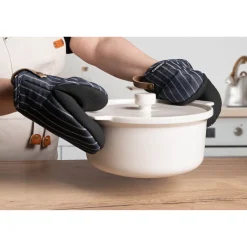 Cuisinart Neoprene Pack of 2 Mini Oven Mitts - Denim Pinstripe