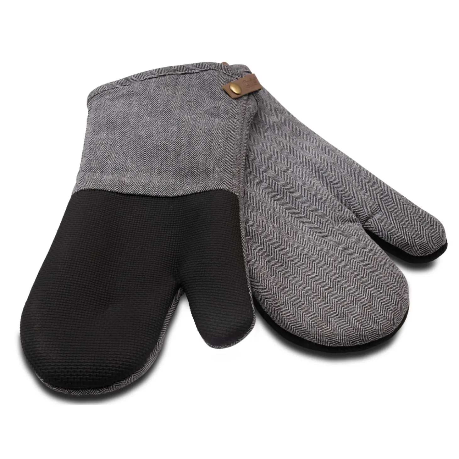 Cuisinart Neoprene Pack of 2 Oven Mitts - Herringbone Charcoal