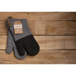 Cuisinart Neoprene Pack of 2 Oven Mitts - Herringbone Charcoal