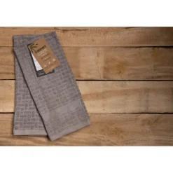 Cuisinart Pack of 2 Antimicrobial Professional Bamboo Sculpted Tea Towel - Light Grey