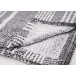 Cuisinart Pack of 2 Antimicrobial Professional Fouta Yarn Dye Tea Towel - Grey Stripe