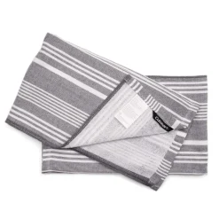 Cuisinart Pack of 2 Antimicrobial Professional Fouta Yarn Dye Tea Towel - Grey Stripe