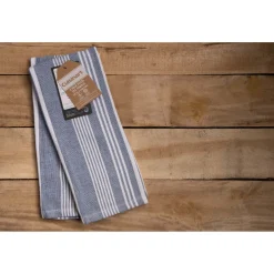 Cuisinart Pack of 2 Antimicrobial Professional Fouta Yarn Dye Tea Towel - Blue Stripe