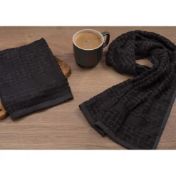Cuisinart Pack of 2 Antimicrobial Professional Bamboo Sculpted Tea Towel - Charcoal