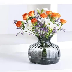 Dartington Handmade Cushion Medium Vase - Smoke