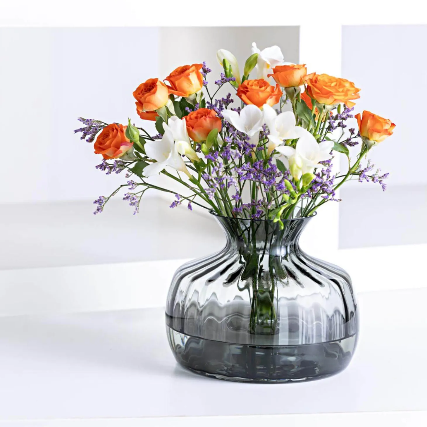 Dartington Handmade Cushion Medium Vase - Smoke