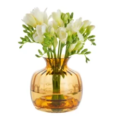 Dartington Handmade Cushion Small Vase - Amber