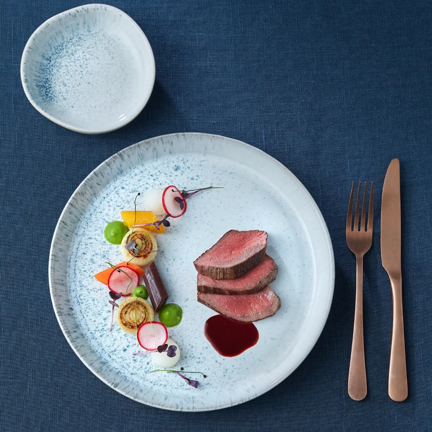 Denby Kiln 12 Piece Dinnerware Set - Blue