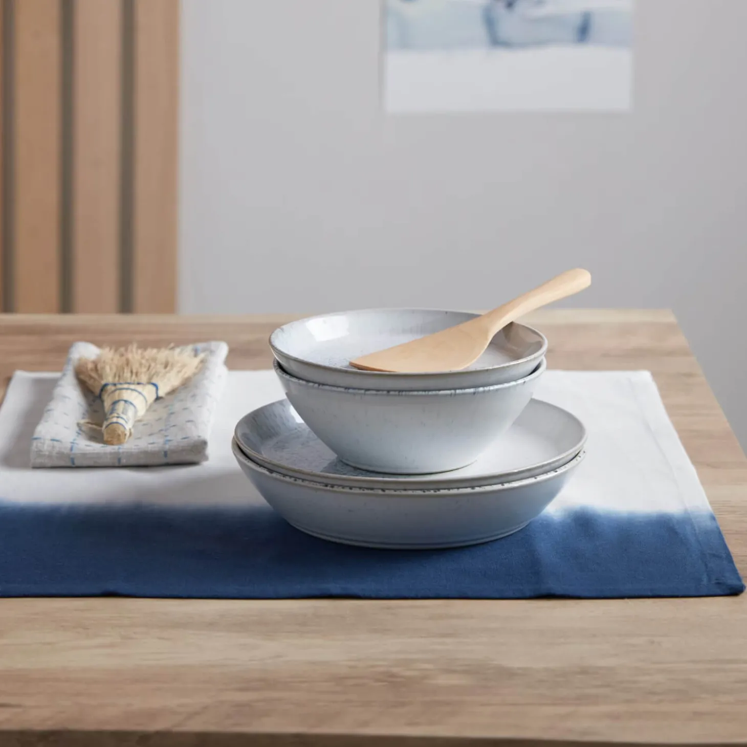 Denby Kiln 12 Piece Dinnerware Set - Blue