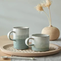 Denby Kiln 295ml Small Ridged Mug - Green