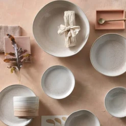 Denby Stoneware Kiln 12 Piece Dinnerware Set - Coral