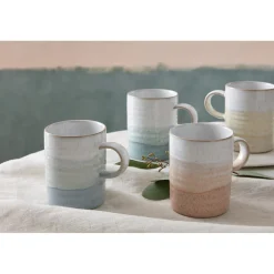 Denby Stoneware Kiln Accents 370ml Ridged Mug - Lemon