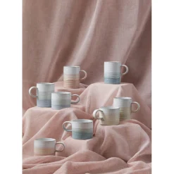 Denby Stoneware Kiln Accents 295ml Small Ridged Mug - Light Blue